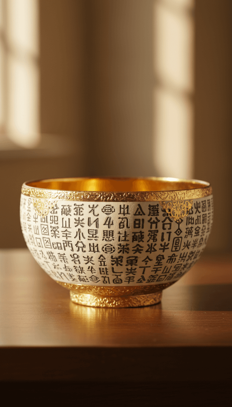 激光雕刻定制文字装饰陶瓷碗