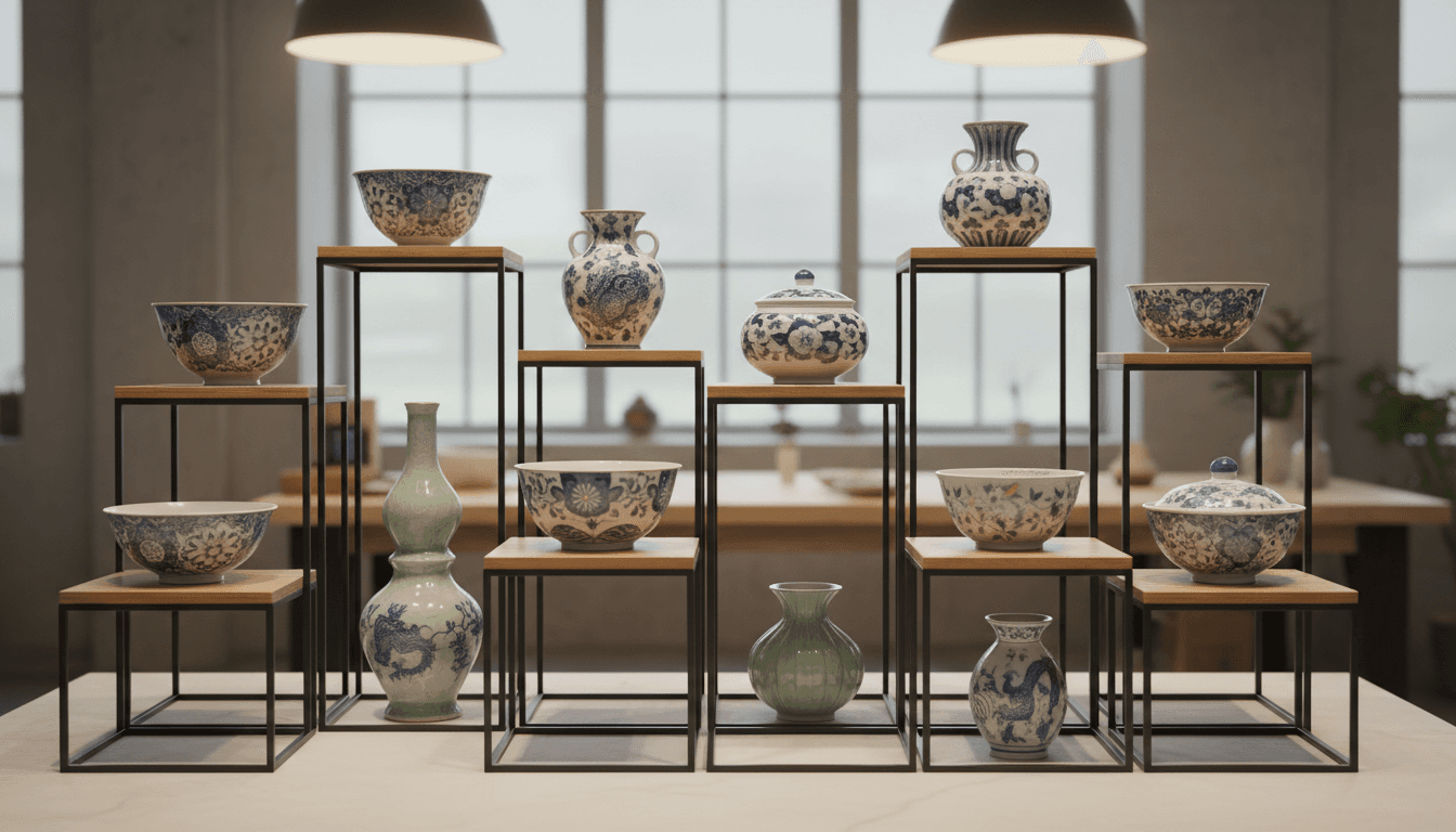 精美手工陶瓷工艺品展示,包含激光刻字定制案例